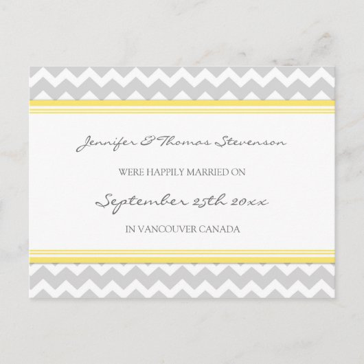 Cartes postales juste marié Faire-part Grey Chevro (Devant)