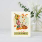 Cartes postales Little Boy and Butfly Thanksgiving (Debout devant)