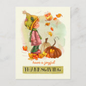 Cartes postales Little Boy and Butfly Thanksgiving (Devant)