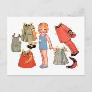 Cartes postales Little Girl Paper Doll