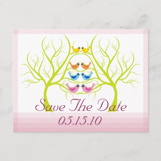 Cartes Postales "Love Birds" pour Annoncer une Dat (Devant)