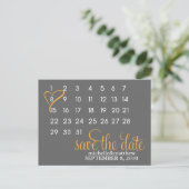 Cartes postales Mariage Calendrier {orange} (Debout devant)