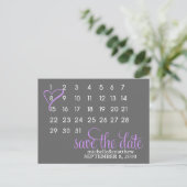 Cartes postales Mariage Calendrier {violet} (Debout devant)