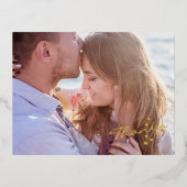 Cartes postales Mariage de script Foil Heart of Th (Recto)