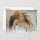 Cartes postales mariage Merci de script photo (Devant / Derrière)