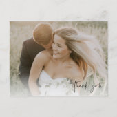 Cartes postales mariage Merci de script photo (Devant)