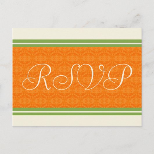 Cartes postales Mariage Orange Citrus RSVP (Devant)