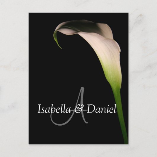 Cartes Postales mariages Calla Lily A Monogrammes (Devant)