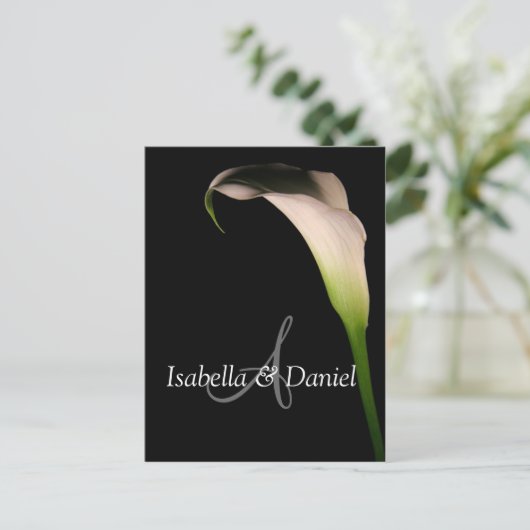 Cartes Postales mariages Calla Lily A Monogrammes (Debout devant)