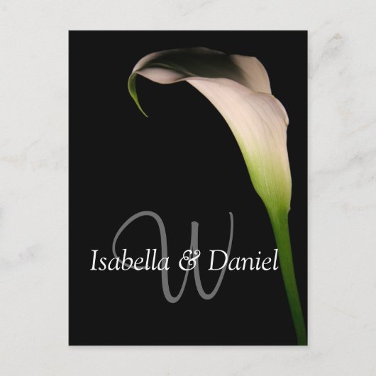 Cartes postales mariages Calla Lily W Monogrammes (Devant)