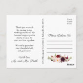 Cartes postales Marsala & Merci Mariage rose (Dos)