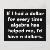 Cartes postales Math Algebra (Devant)