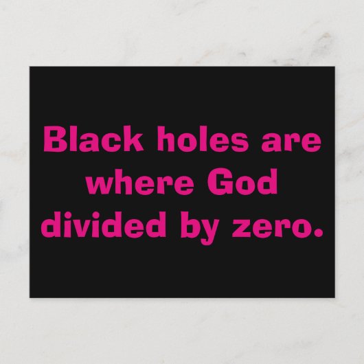 Cartes postales Math Black Hole (Devant)