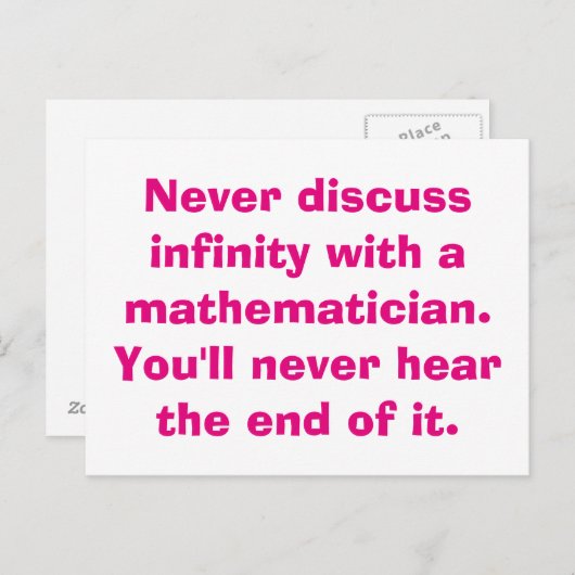 Cartes postales Math Infinity (Devant / Derrière)