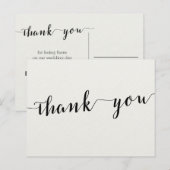 Cartes Postales Merci Calligraphie Noir Et Blanc (Devant / Derrière)