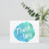 Cartes postales Merci couleur bleu vert (Debout devant)