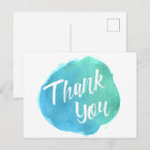 Cartes postales Merci couleur bleu vert (Devant / Derrière)