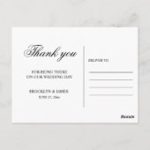 Cartes postales Merci de mariage élégant en fleurs (Dos)