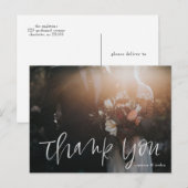 Cartes postales Merci de script aquarelle (Devant / Derrière)