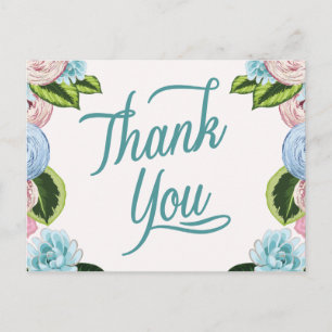 Cartes postales Merci Floral Aquarelle