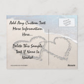 Cartes Postales Merci Hearts In Sand Mariage Beach (Dos)
