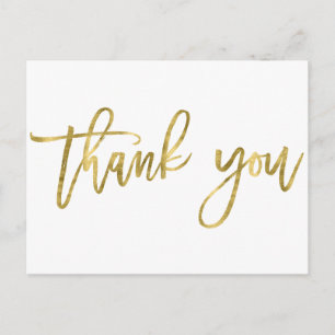 Cartes Postales Merci Mariage Blanc Et Or