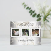 Cartes postales Merci mariage insérez vos photos (Debout devant)