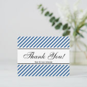 Cartes postales Merci  | motif à bandes bleues (Debout devant)