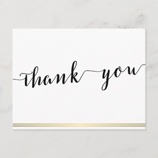 Cartes Postales Merci Noir Et Blanc Lignes Or (Devant)