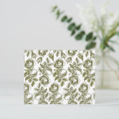 Cartes postales Merci personnalisées Roses d'or bl (Debout devant)