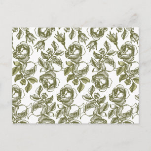 Cartes postales Merci personnalisées Roses d'or bl