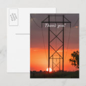 Cartes postales Merci Silhouette de lignes électri (Devant / Derrière)