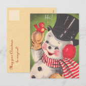 Cartes postales mignonnes de Noël de bonhomme de (Devant / Derrière)