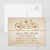 Cartes postales mignonnes de vélo pour sauvegarder (Devant / Derrière)