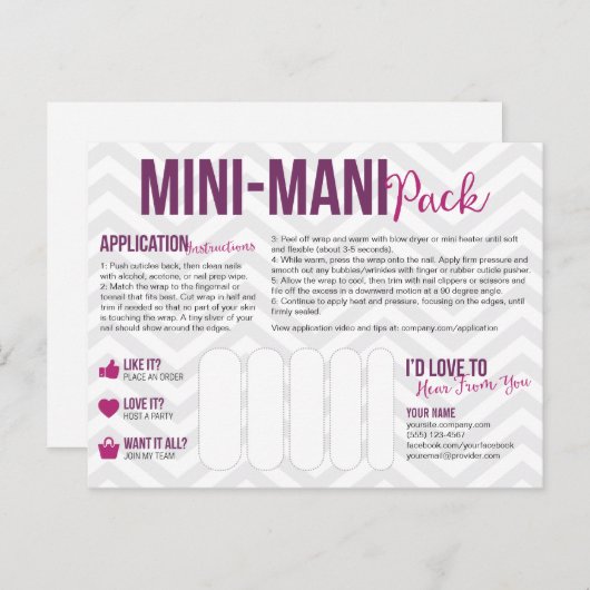 Cartes postales Mini-Mani Pack (Devant / Derrière)