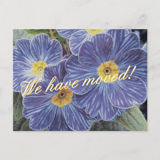 Cartes postales mobiles avec design de fleurs bleu (Devant)