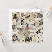 Cartes postales modernes vintage Halloween (Devant/Arrière en situation)