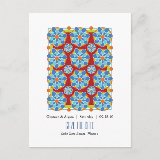 Cartes postales Mosaïque Florale Enregistrer la Da (Devant)