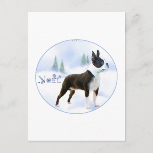 Cartes postales Noel Boston Terrier (Devant)
