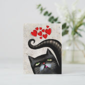 CARTES POSTALES NOIRE CAT ART LOVE (Debout devant)