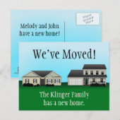 Cartes postales Nous avons déménagé (Devant / Derrière)