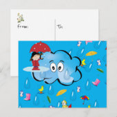 Cartes postales Nuages de pluie Parapluies (Devant / Derrière)