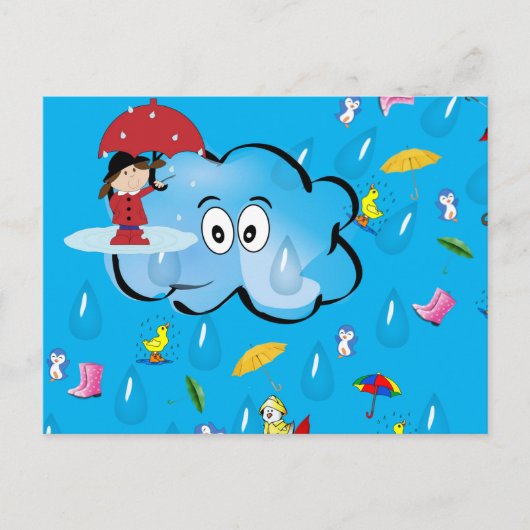 Cartes postales Nuages de pluie Parapluies (Devant)