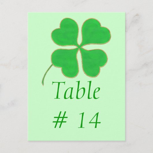 Cartes postales Numéro de tableau, Points Shamrock (Devant)
