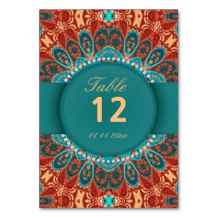Cartes postales numérotées de table de mariage en