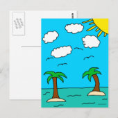 Cartes postales Ocean et Palm Tree (Devant / Derrière)