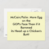 Cartes postales, oeuf sur le visage de GOP (Devant / Derrière)