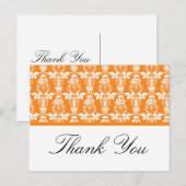 Cartes postales Orange Damask Merci (Devant / Derrière)
