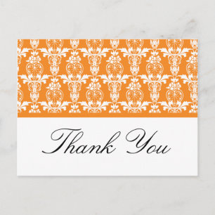 Cartes postales Orange Damask Merci
