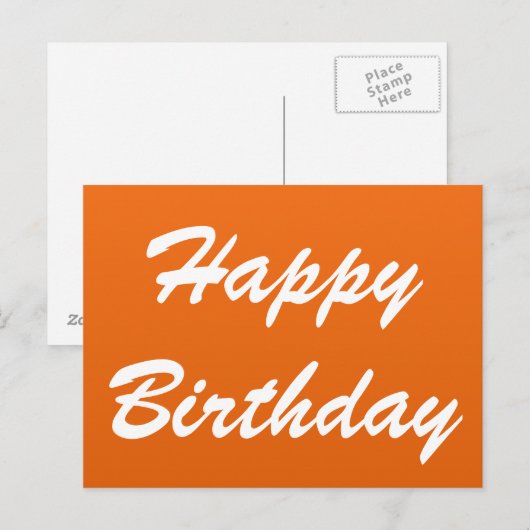 Cartes postales Orange Joyeux Anniversaire (Devant / Derrière)